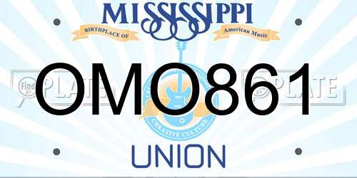 OMO861 Mississippi License Plate
