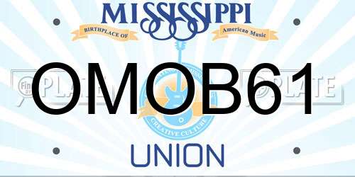 OMOB61 Mississippi License Plate