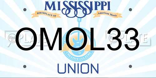 OMOL33 Mississippi License Plate