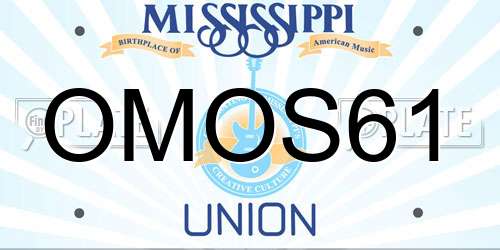 OMOS61 Mississippi License Plate