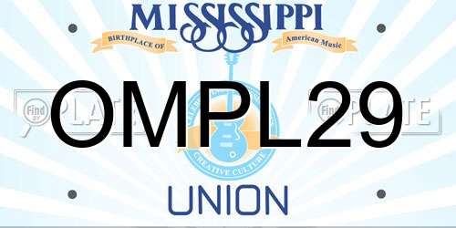 OMPL29 Mississippi License Plate