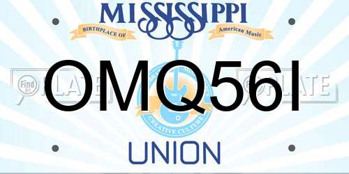 OMQ56I Mississippi License Plate