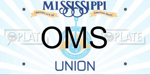 OMS Mississippi License Plate