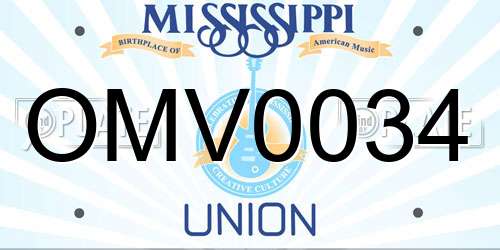 OMV0034 Mississippi License Plate