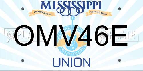 OMV46E Mississippi License Plate