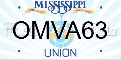 OMVA63 Mississippi License Plate