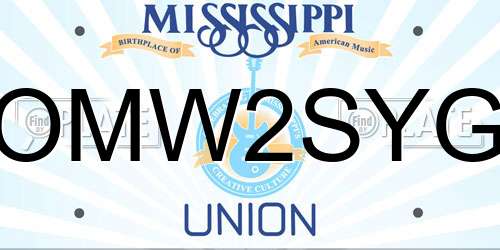 OMW2SYG Mississippi License Plate