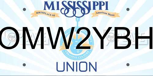 OMW2YBH Mississippi License Plate