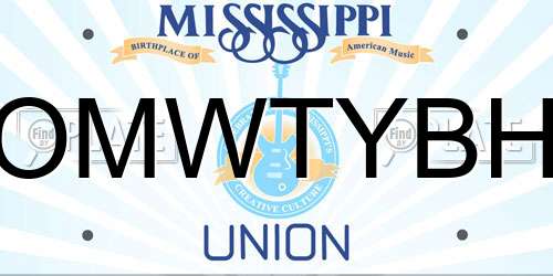 OMWTYBH Mississippi License Plate
