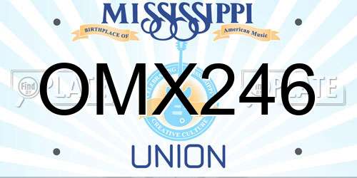 OMX246 Mississippi License Plate