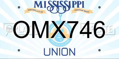 OMX746 Mississippi License Plate