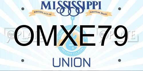 OMXE79 Mississippi License Plate