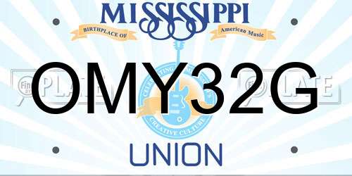 OMY32G Mississippi License Plate