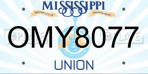 OMY8077 Mississippi License Plate