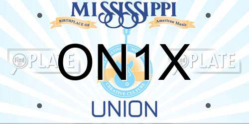 ON1X Mississippi License Plate