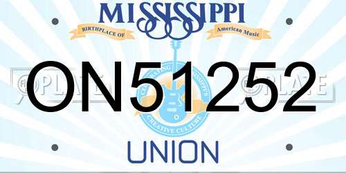 ON51252 Mississippi License Plate