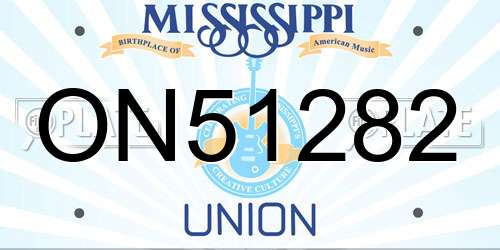 ON51282 Mississippi License Plate