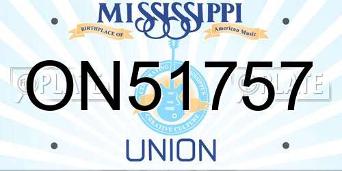 ON51757 Mississippi License Plate