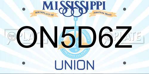 ON5D6Z Mississippi License Plate