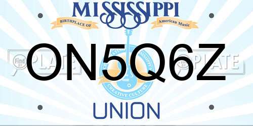 ON5Q6Z Mississippi License Plate