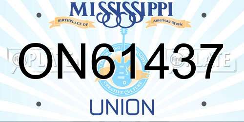 ON61437 Mississippi License Plate