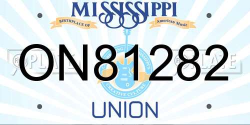 ON81282 Mississippi License Plate