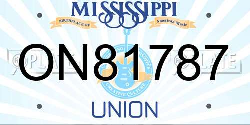 ON81787 Mississippi License Plate
