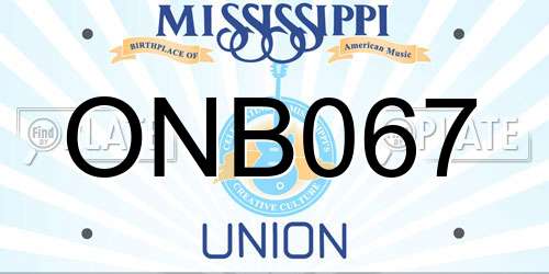 ONB067 Mississippi License Plate