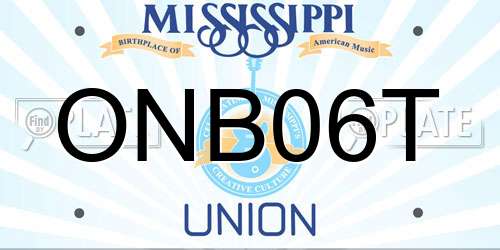 ONB06T Mississippi License Plate
