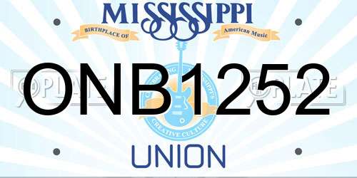 ONB1252 Mississippi License Plate