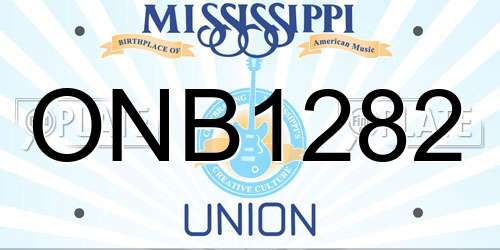 ONB1282 Mississippi License Plate