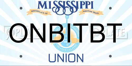 ONBITBT Mississippi License Plate
