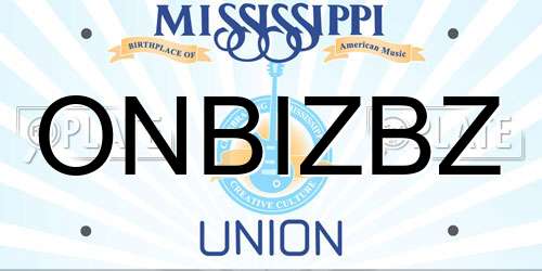 ONBIZBZ Mississippi License Plate