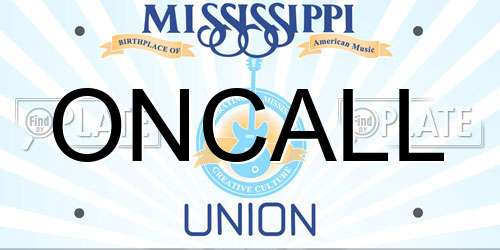 ONCALL Mississippi License Plate