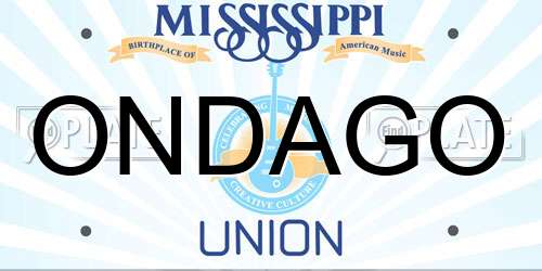 ONDAGO Mississippi License Plate