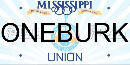 ONEBURK Mississippi License Plate