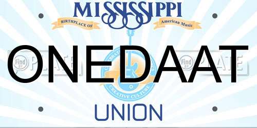 ONEDAAT Mississippi License Plate