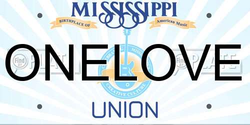ONELOVE Mississippi License Plate