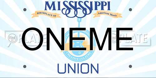 ONEME Mississippi License Plate
