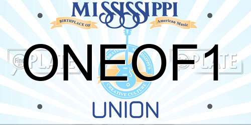 ONEOF1 Mississippi License Plate