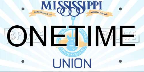 ONETIME Mississippi License Plate