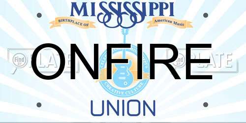 ONFIRE Mississippi License Plate