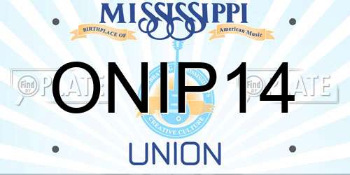 ONIP14 Mississippi License Plate