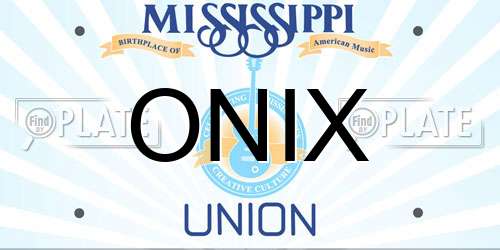 ONIX Mississippi License Plate