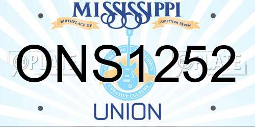 ONS1252 Mississippi License Plate