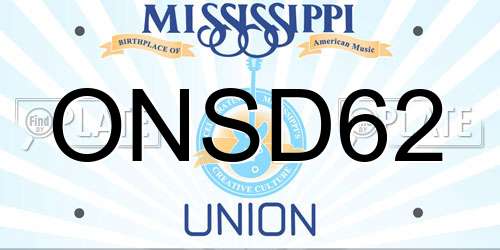 ONSD62 Mississippi License Plate