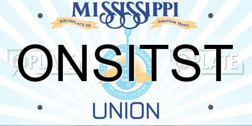 ONSITST Mississippi License Plate