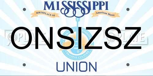 ONSIZSZ Mississippi License Plate