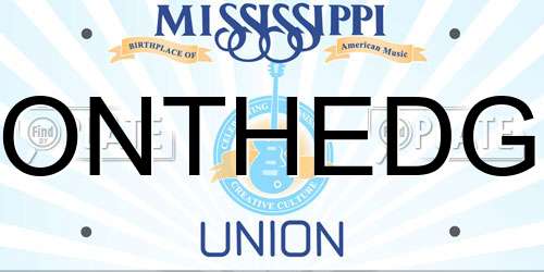 ONTHEDG Mississippi License Plate