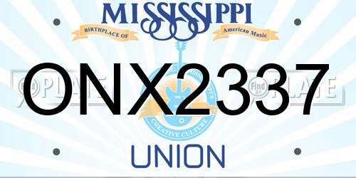 ONX2337 Mississippi License Plate